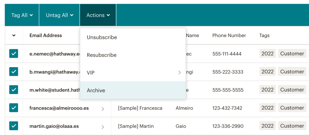 segmentation liste contact
